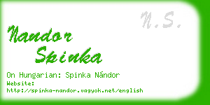 nandor spinka business card