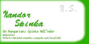 nandor spinka business card
